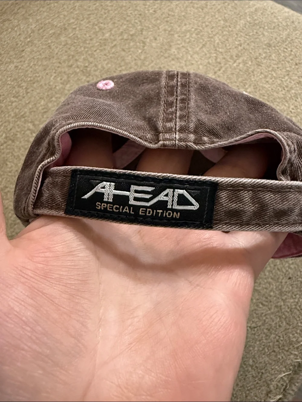 Montauk Embroidered Brown Cap with Pink Accents